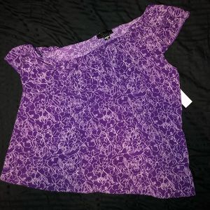 One shoulder purple top
